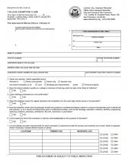 College Exemption Claim (BOE-264-AH)