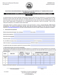 Informal Review Application (Spanish - Solicitud de revisión informal para una re-evaluación temporal de “Disminución en valor de mercado”)
