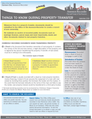 Fact Sheet -- Things To Know During Property Transfer