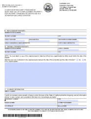 Claim for Intracounty Transfer of Base Year Value to Replacement Property for Property Damaged or Destroyed in a Governor-Declared Disaster