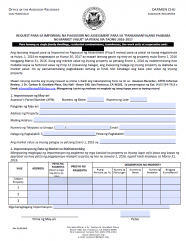 Informal Review Application (Filipino - Request Para Sa Impormal Na Pagsusuri Ng Assessment Para Sa “Pansamantalang Pagbaba Ng Market Value”)