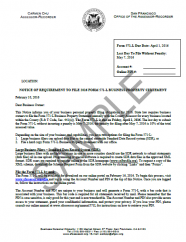 Notice of Requirement to File -- Financial Institution, Insurance, & Leasing Companies
