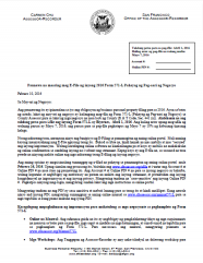 Notice to E-File (Tagalog - Paunawa na maaring mag E-File ng inyong  Form 571-L Pahayag ng Pag-aari ng Negosyo)