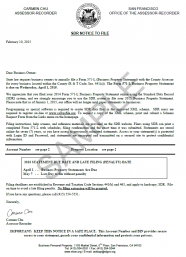 Standard Data Record (SDR) Notice to File